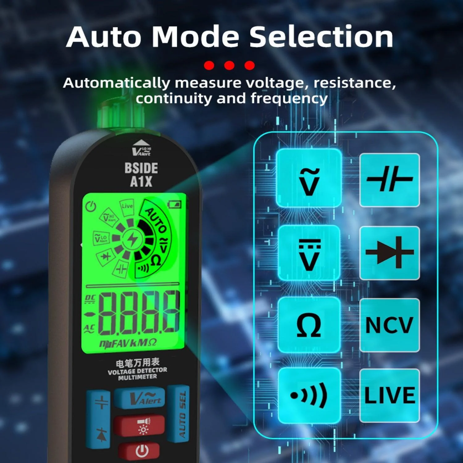VIVI A1X Rechargeable Digital Multimeter DC AC Voltmeter - Image 6