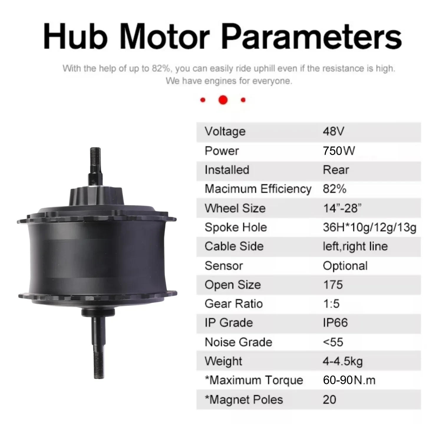 VIVI Electric Bike Motor Rear Brushless Hub Motors - Image 16