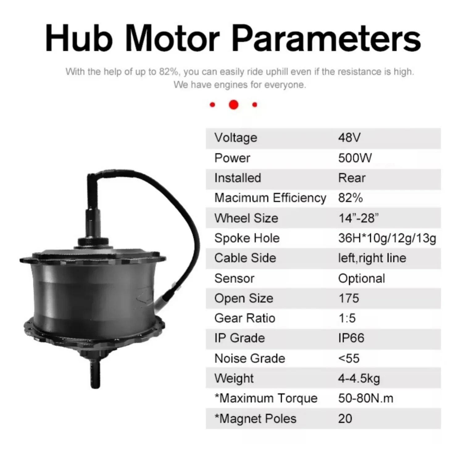 VIVI Electric Bike Motor Rear Brushless Hub Motors - Image 4