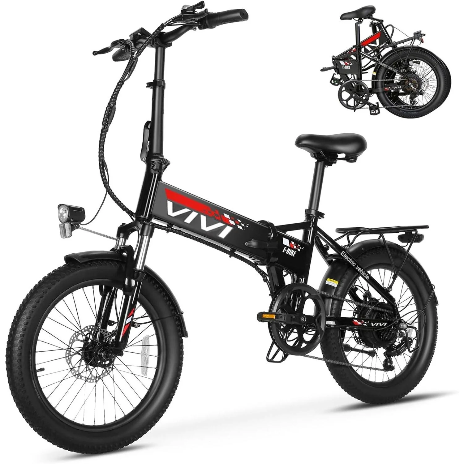 VIVI FM20UL Electric Bike 2.4" Fat Tire Folding Electric Bike SGS Certified to UL2849 - Image 16