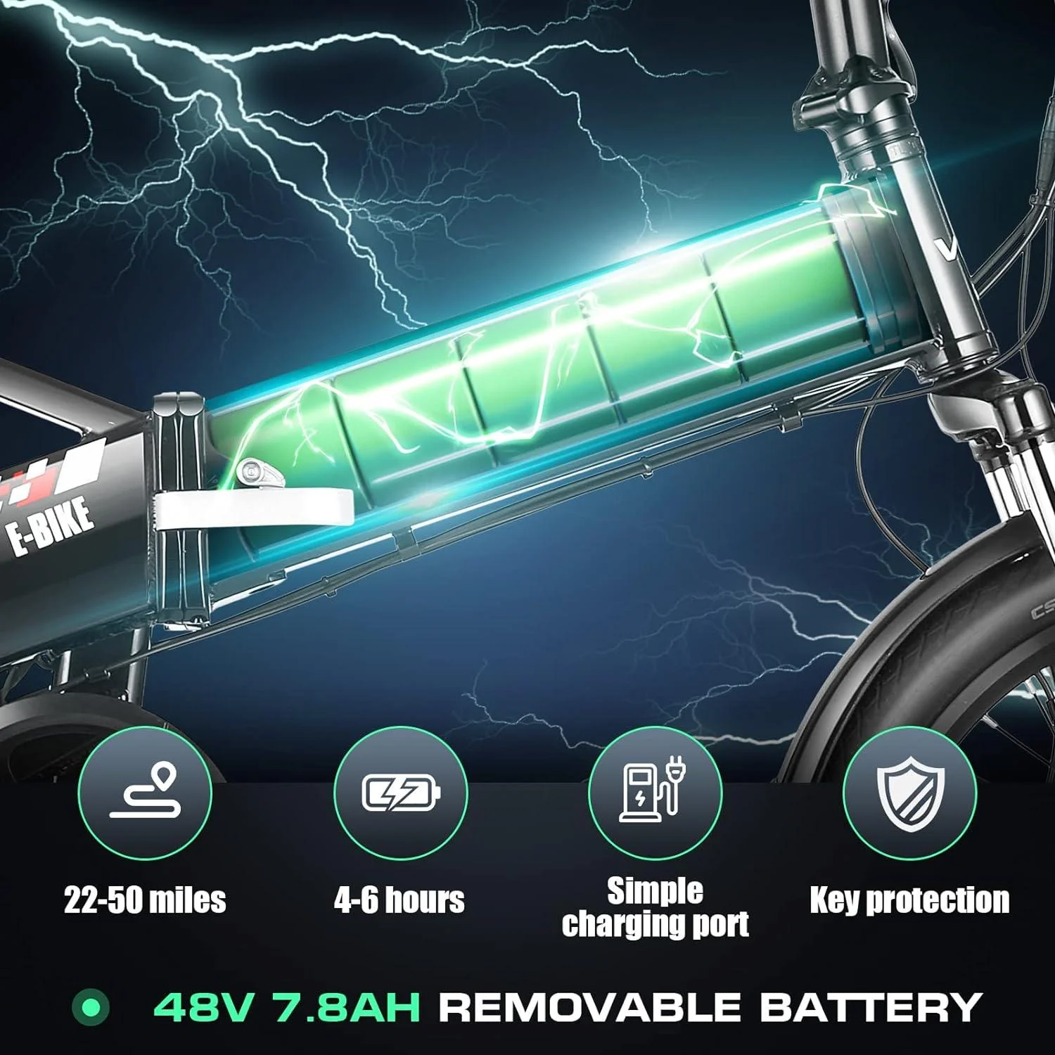 VIVI FM20UL Electric Bike 2.4" Fat Tire Folding Electric Bike SGS Certified to UL2849 - Image 5
