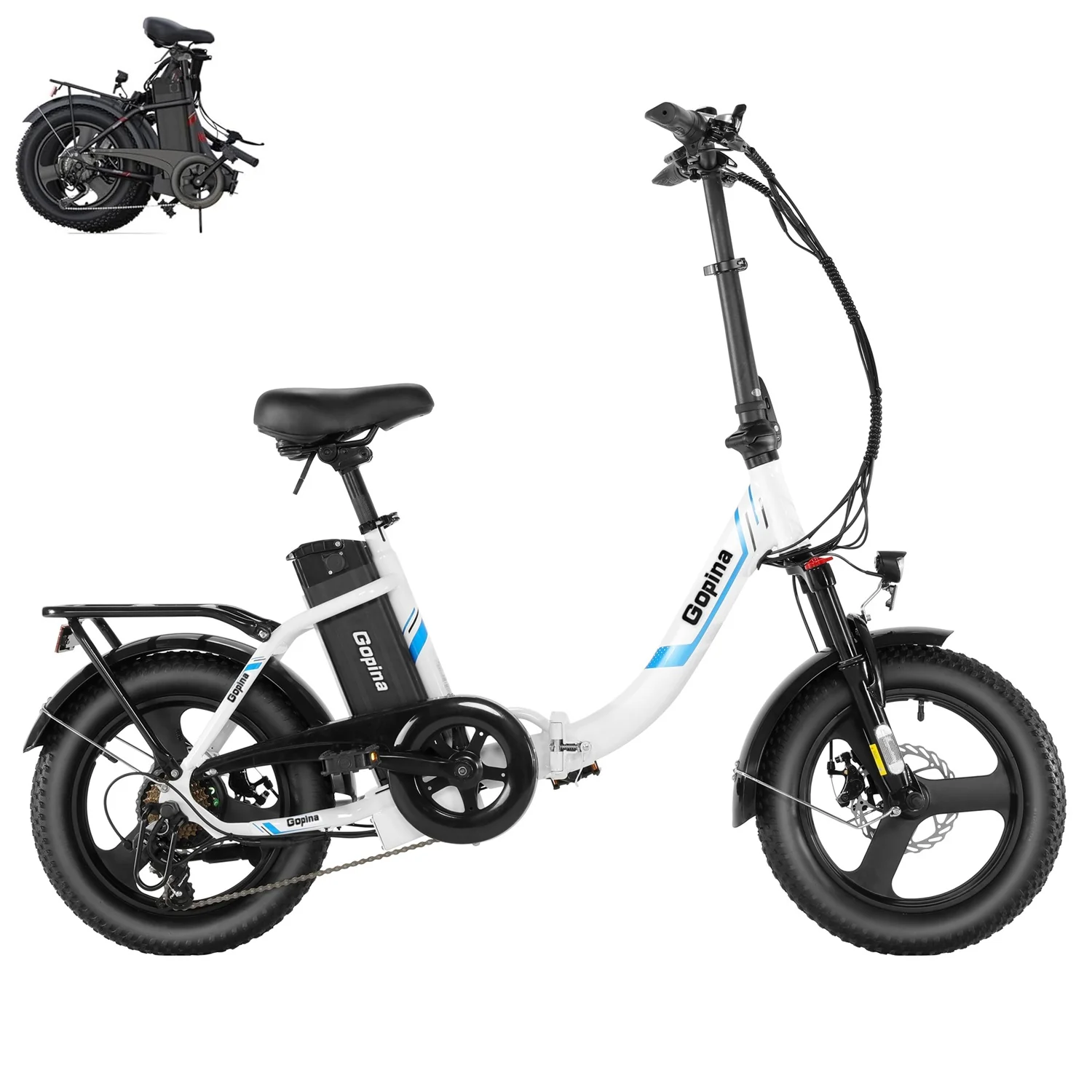 VIVI Gopina Electric Bike 3.0" Fat Tire Folding Electric Bike SGS Certified to UL2849 - Image 23