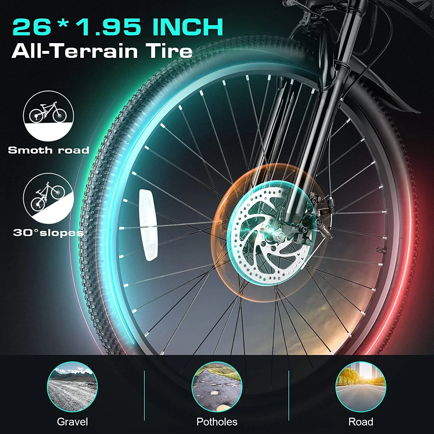 VIVI M026TGBUL Electric Bike Foldable Full Suspension Electric Mountain Bike SGS Certified to UL2849 - Image 9