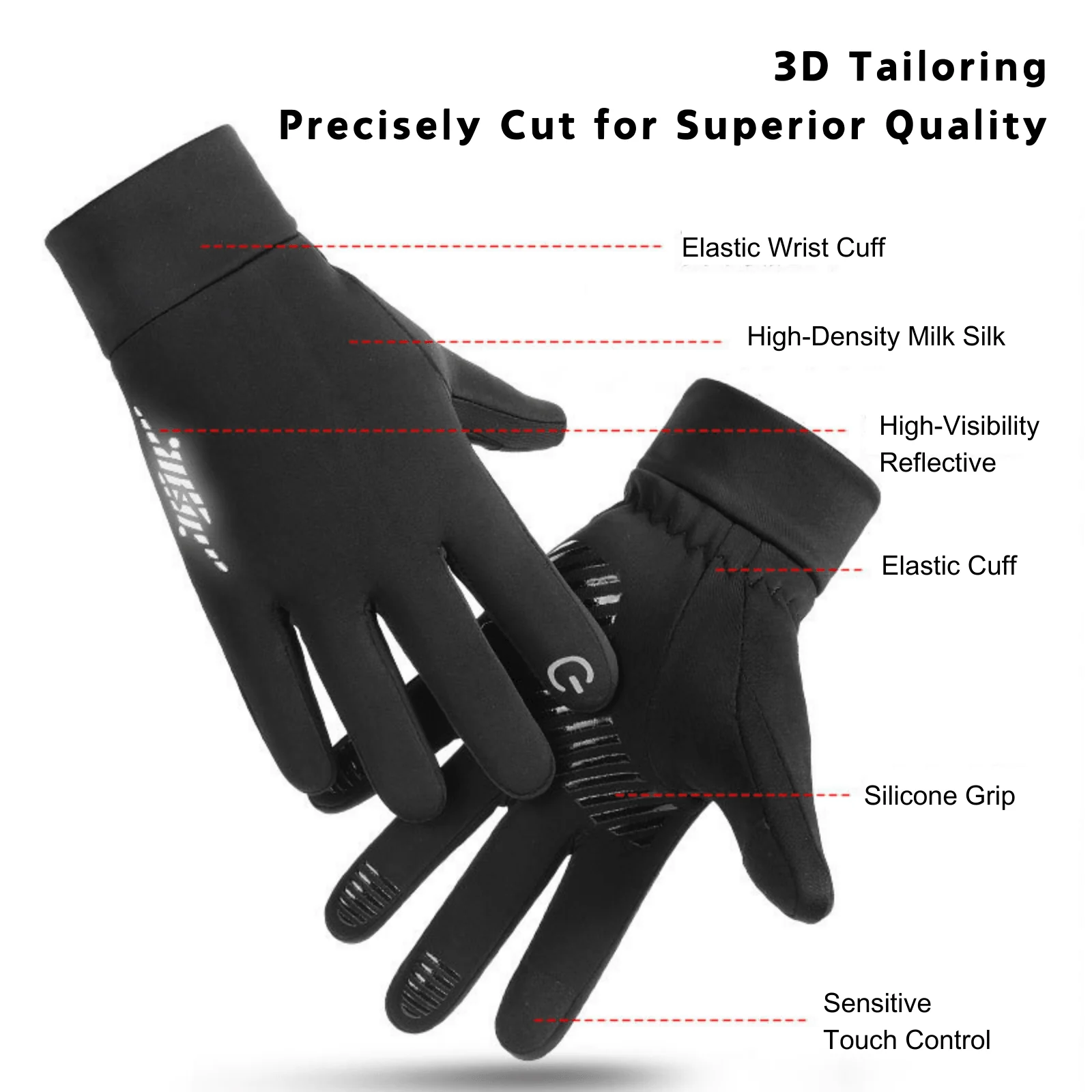 VIVI Stylish Waterproof Fleece-Lined Touchscreen Gloves - Image 3