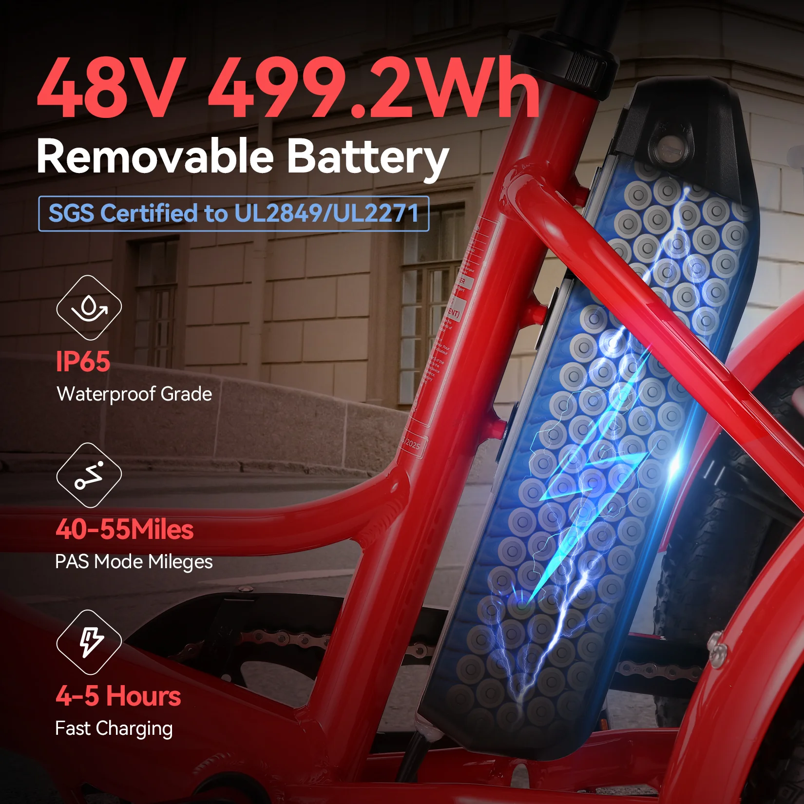 VIVI T01 Electric Trike Folding Cargo Electric Tricycle SGS Certified to UL2849 - Image 5