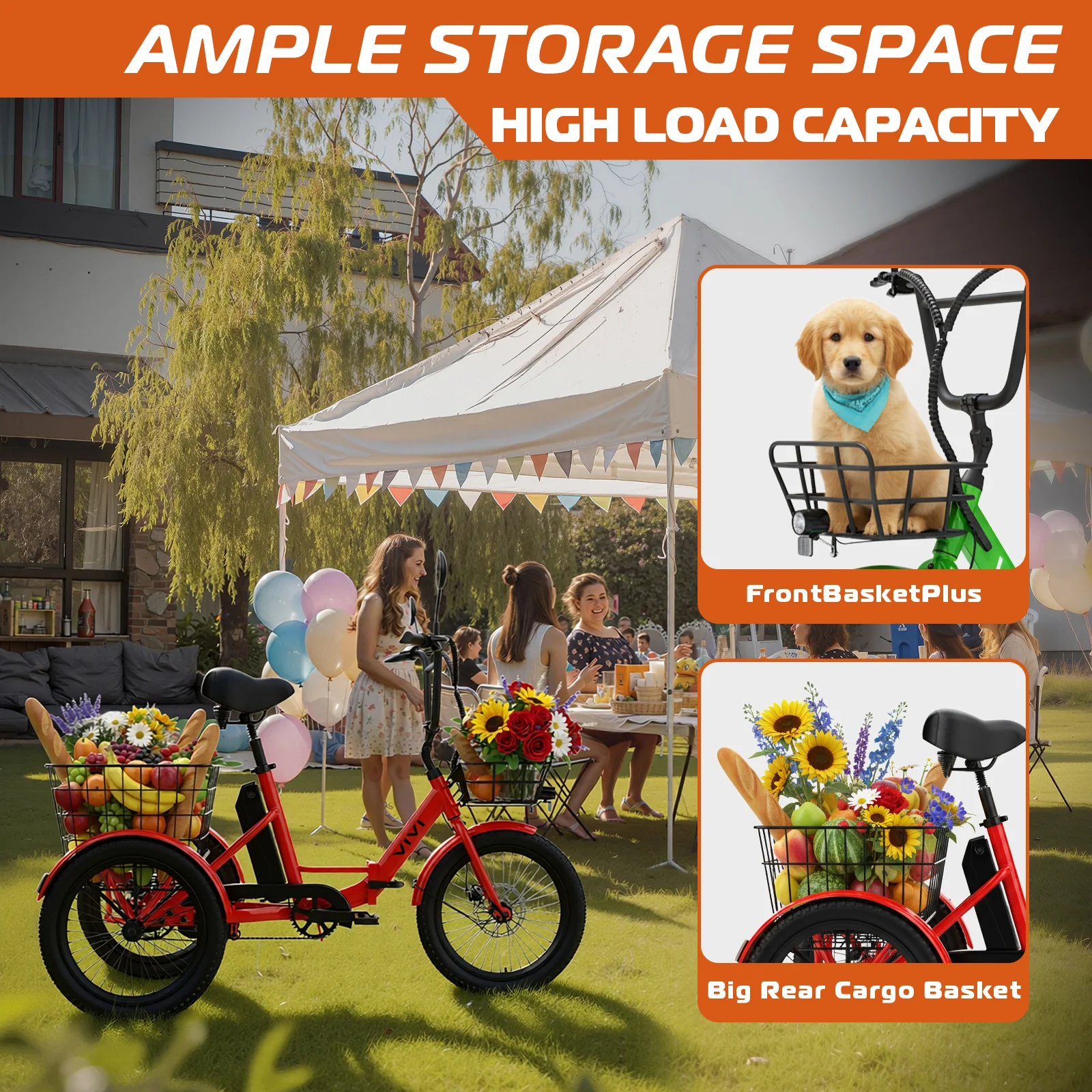 VIVI T01 Electric Trike Folding Cargo Electric Tricycle SGS Certified to UL2849 - Image 9