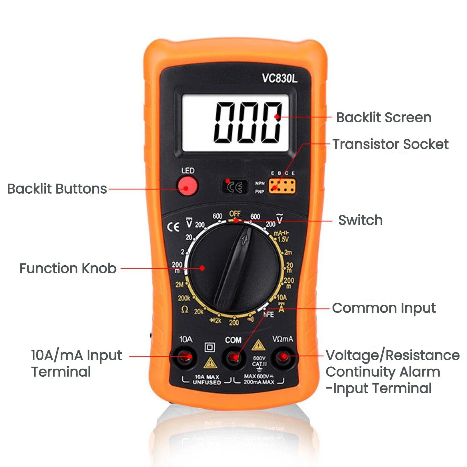 VIVI VC830L Portable Digital Multimeter Voltmeter - Image 4